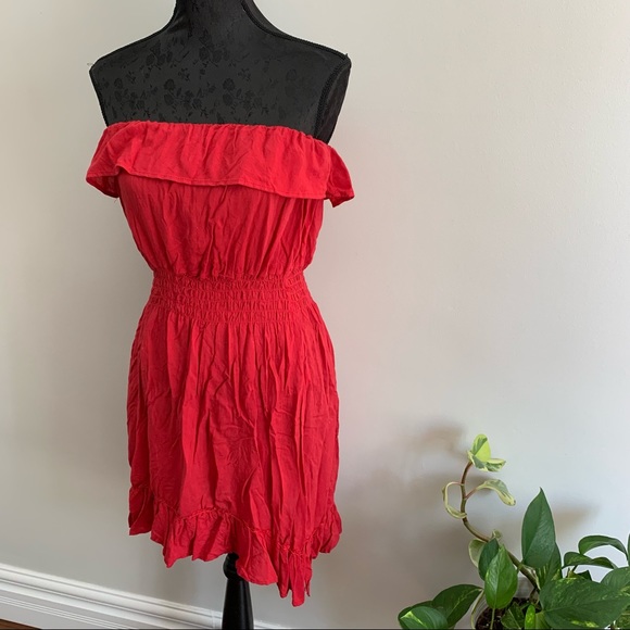 Red Strapless Romantic Sundress (Sz M/L) - Picture 6 of 7